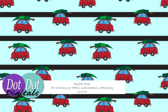 Car W Christmas Tree Blue Black Stripe: A Versatile Digital Asset for Holiday Design