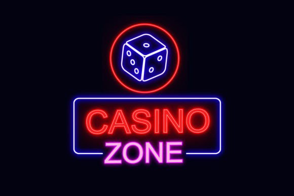 Casino Zone Lettering Neon Sign Font