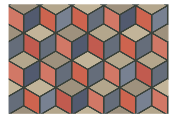 Color Seamless Pattern. Cube Ornament. D