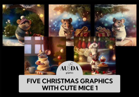 Cute Winter Mouse Set 1