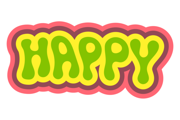 Embracing the Vibes: Why Happy Word in Hippie Colorful Style Dec is the Ultimate Design Element for Joyful Projects
