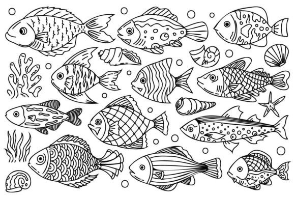 Fish Line Art Illustrations: A Practical Resource for Modern Design