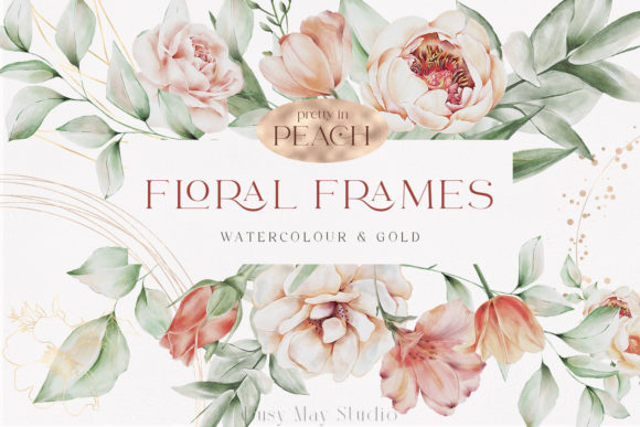 Flowers Rose Gold Geometric Frames PNG