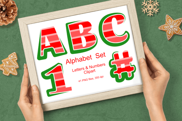 Green Red Wide Stripes Alpha Clipart Set