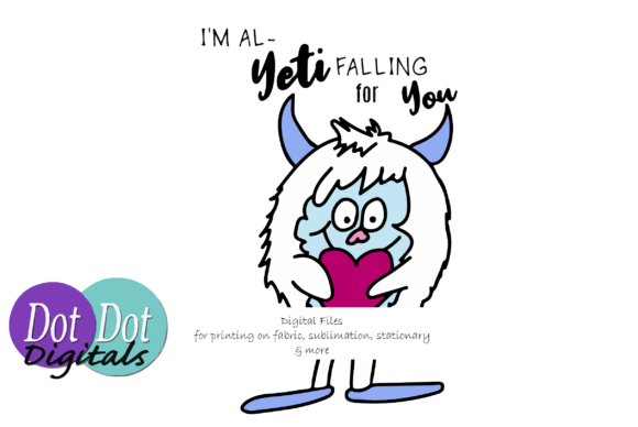 Hand Drawn Heart Yeti Design