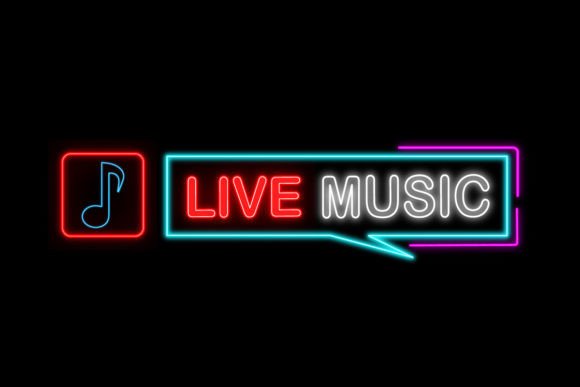 Live Music Lettering Neon Sign Font