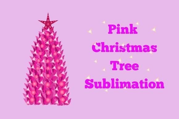 Pink Leaf Christmas Tree Sublimation