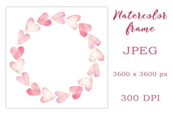 Pink Watercolor Heart Frame: A Versatile Design Element for Every Creative Project