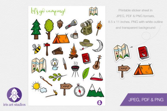 Printable Camping Stickers for Creatives