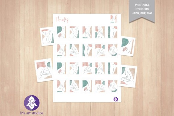 Printable Nude Line Art Stickers: Elevate Your Digital and Analog Planning Experience