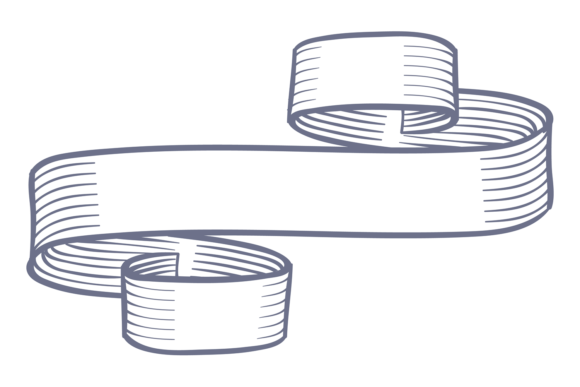 Ribbon Banner Sketch. Hand Drawn Decorat