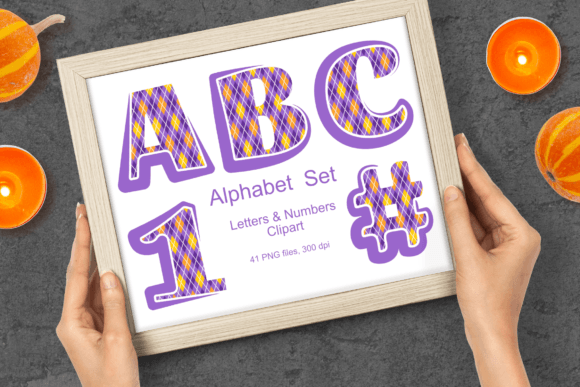 Spooktacular Design: Elevating Projects with the Purple Halloween Argyle Alphabet Set PNG