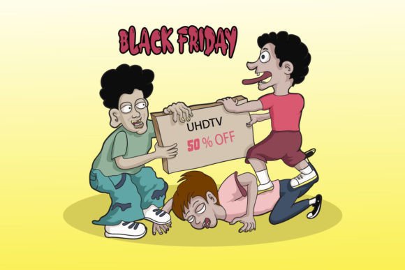 The Art of Black Friday Cartoon Illustration: Designing Festive Visuals for Modern Commerce