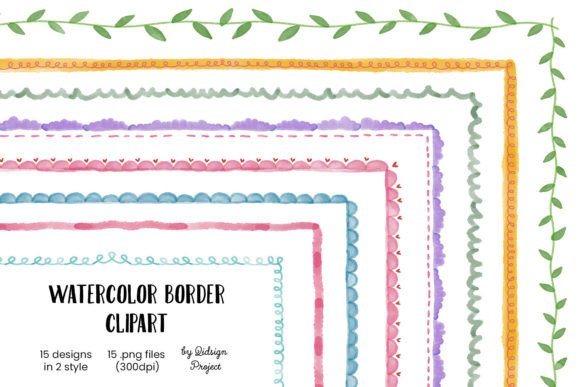 Unlocking Creativity with 15 Doodle Watercolor Border Vol. 2