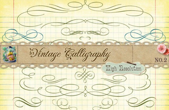 Vintage Calligraphy Clipart Brushes V2