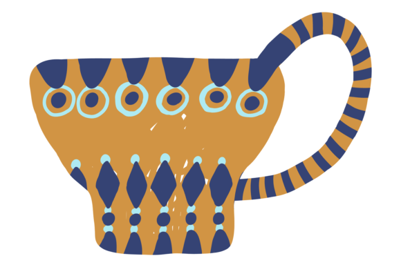 Vintage Ornament Patterned Cup Design Asset