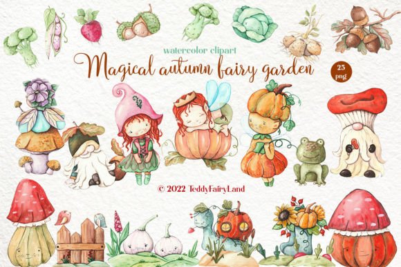 Watercolor Autumn Fairy Garden Magic: Elevating Digital Assets in the Creator Economy